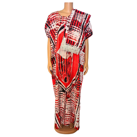 Robe + foulard Sokhna Mai Rouge clair