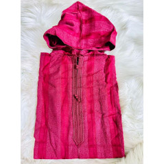 Djellaba avec capuchon Moussa rouge T 4
