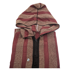 Djellaba avec capuchon Moussa beige rouge T 2