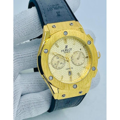Montre homme hublot doré noir