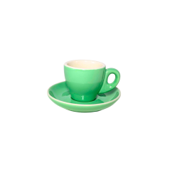 Ensemble 12 pièces tasses et soucoupe en porcelaine vert blanc 100ml