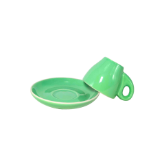 Ensemble 12 pièces tasses et soucoupe en porcelaine vert blanc 100ml Ensemble 12 pièces tasses et soucoupe en porcelaine vert blanc 100ml