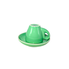 Ensemble 12 pièces tasses et soucoupe en porcelaine vert blanc 100ml Ensemble 12 pièces tasses et soucoupe en porcelaine vert blanc 100ml