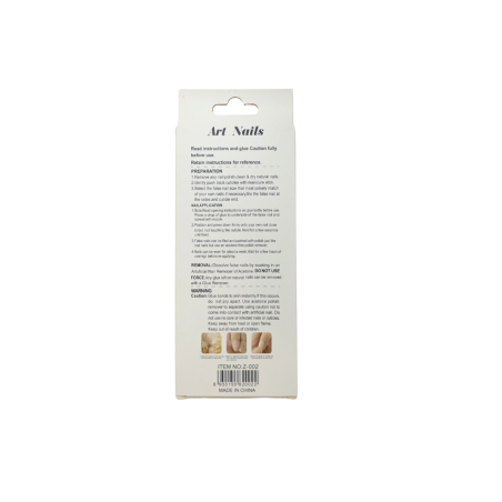 Faux-ongles 12 pièces fan rose beige