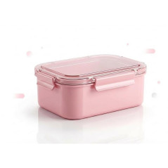 Lunch box en Inox et plastique rose