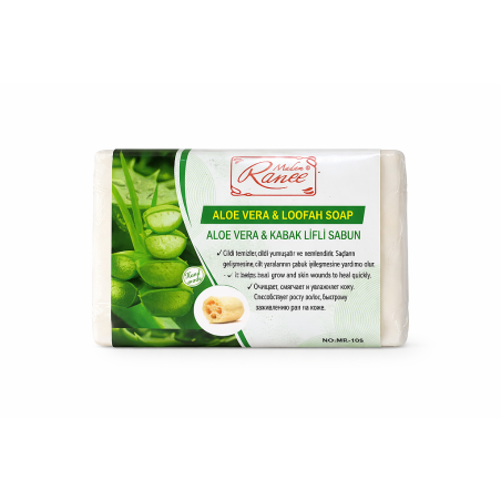 Savon + éponge de visage à base d'aloé vera 125G