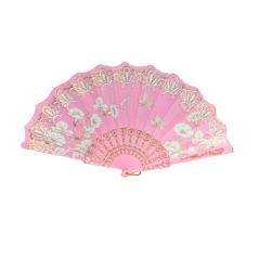 Éventail Amira à motif feuille rose clair