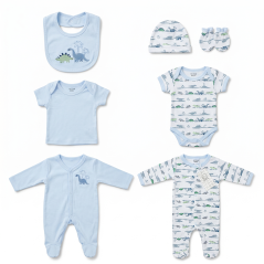Ensemble de vêtements BLEU 8 pièces pour Bébé 0 à 3 mois