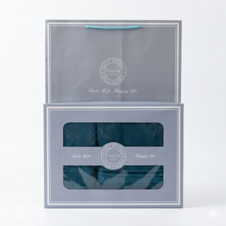 Boite de 2 serviettes prestige Vert + sac offert 

