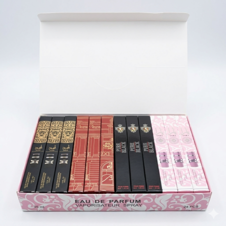 Paquet 24 parfums Baccara rouge-Black pure-Yara rose-Asad