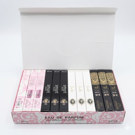 Paquet 24 parfums Yara rose-Smart black-Jaedar-Asad