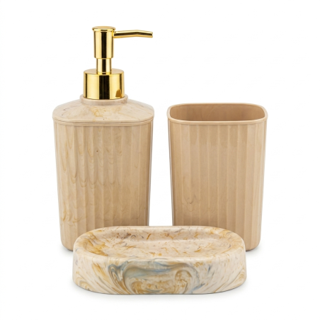 Accessoires Salle de bain 3 piéces Beige