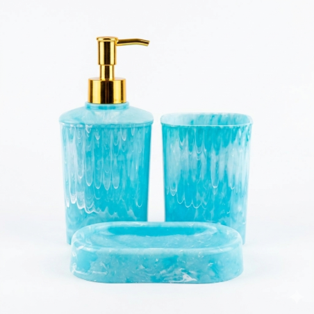 Accessoires Salle de bain 3 piéces Bleu