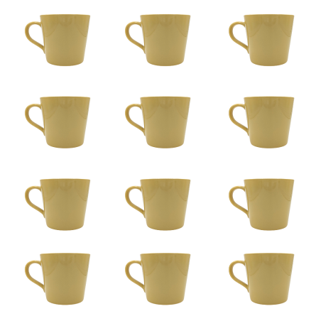 Pack de 12 Tasses en porcelaine Jaune N°1